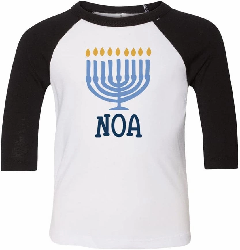 Menorah Noa Kids Three-Quarter Raglan Sleeve Baseball Shirt Toddler