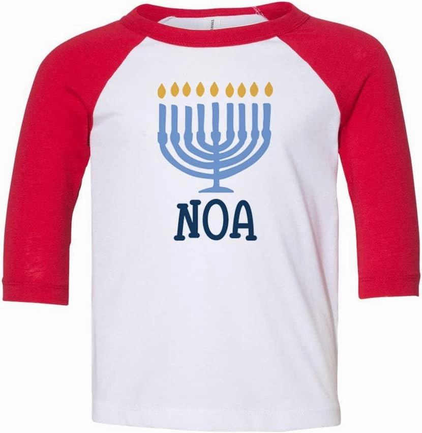 Menorah Noa Kids Three-Quarter Raglan Sleeve Baseball Shirt Toddler