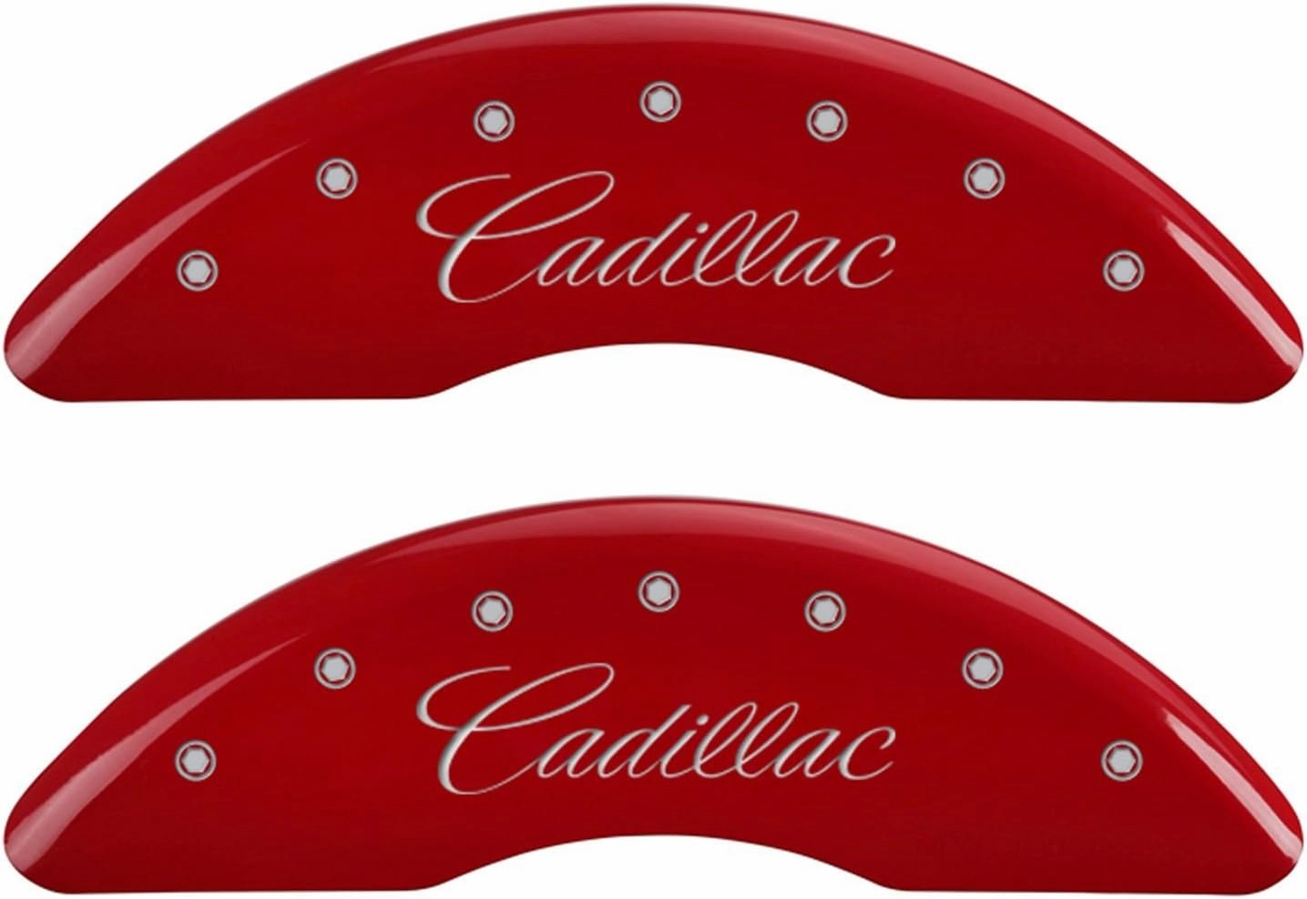 MGP Caliper Covers - Brake Caliper Covers 2013-2019 Cadillac XTS (2013-2016 FWD & AWD, 2014-2016 Vsport Platinum/Premium Sedan AWD)- Front and Rear Set - Red