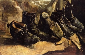 MHWZYTQFZ Famous Canvas Picture Art Classic Canvas Picture Three Pairs of Shoes by Vincent Van Gogh Wall Art Canvas Poster for Home Decor 60x90cm