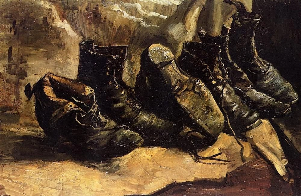 MHWZYTQFZ Famous Canvas Picture Art Classic Canvas Picture Three Pairs of Shoes by Vincent Van Gogh Wall Art Canvas Poster for Home Decor 60x90cm