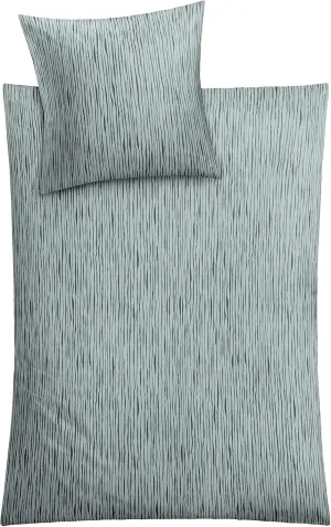 Mino Bed Linen, Cotton, Silver Grey, 155 x 220 cm (80 x 80 cm)