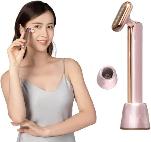Mobile Wand,Facial Massager & Facial Wand,Skin Care Tool at Home, with Travel Carrying Case,Induction Start(Rose Gold)
