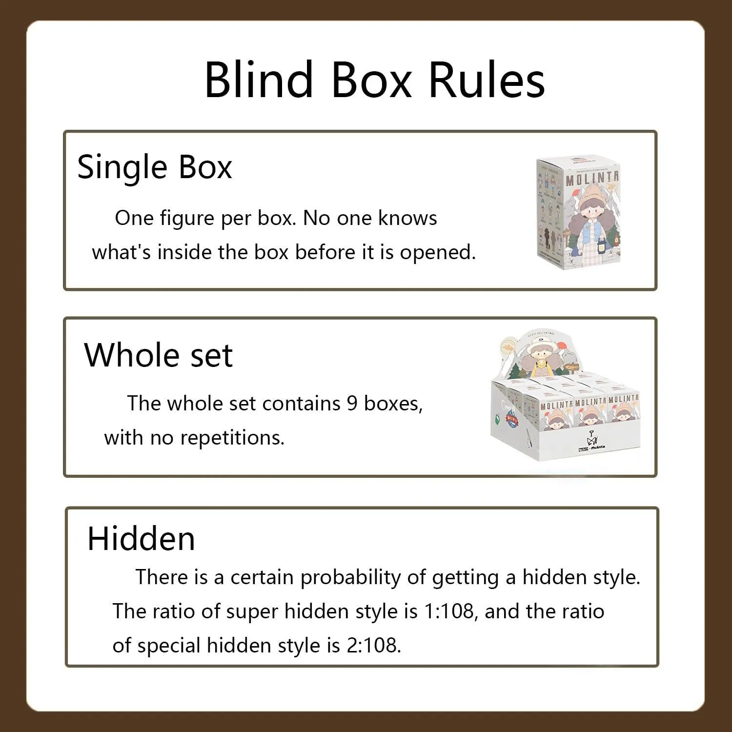 Molinta Camping Notes Series Blind Box Figures 9PCs Cute Collectible Toys Home Decorations, Holiday Birthday Gifts