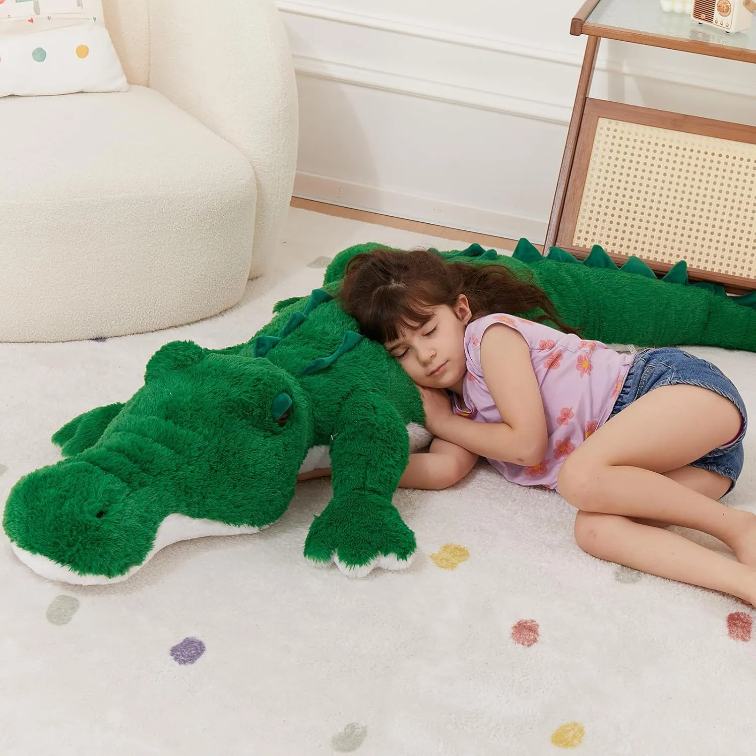 MorisMos Giant Alligator Stuffed Animal, 67inch Huge Alligator Plush Toy, Large Stuffed Crocodile Pillow for Kids, Green