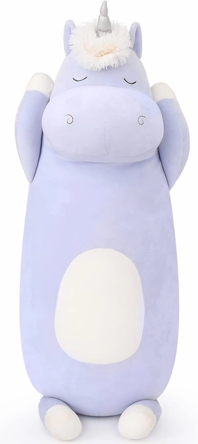 MorisMos 36.2" Unicorn Body Pillow Large Hugging Unicorn Stuffed Animal,Soft Plush Toy for Kids Girl, Animal Body Pillow for Special Day, Blue