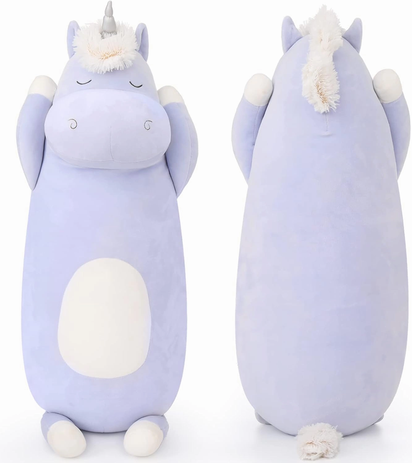 MorisMos 36.2" Unicorn Body Pillow Large Hugging Unicorn Stuffed Animal,Soft Plush Toy for Kids Girl, Animal Body Pillow for Special Day, Blue