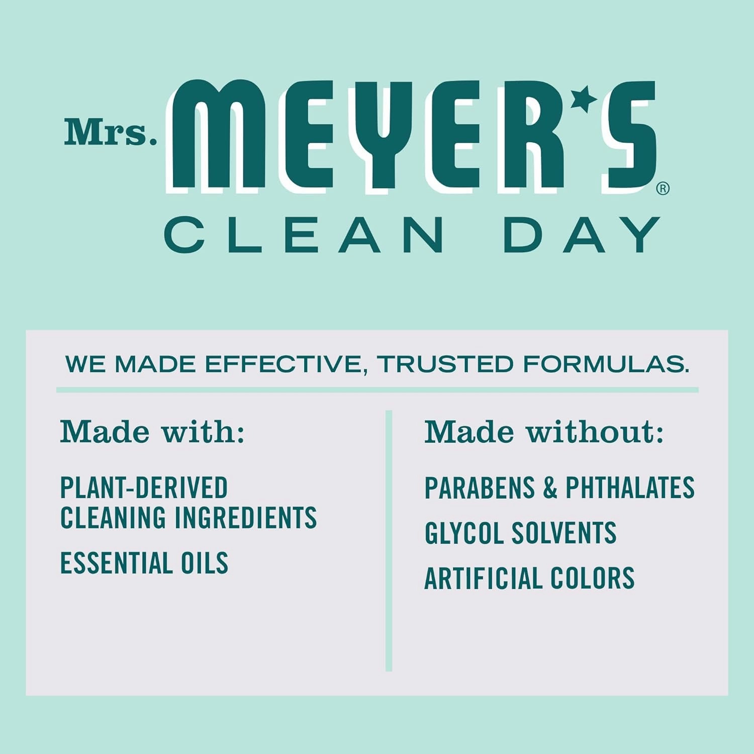 MRS. MEYER'S CLEAN DAY Variety, 1 Mrs. Meyer's Liquid Hand Soap, 12.5 OZ, 1 Mrs. Meyer's Liquid Dish Soap, 16 OZ, 1 CT (Mint)