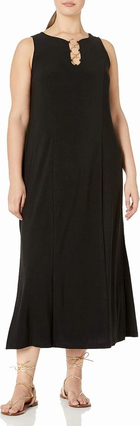 MSK Women's Plus Size Three Ring Maxi Dress
