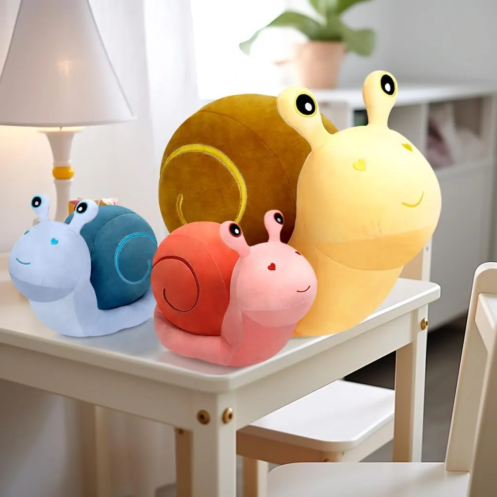 MUPI Snail Plush Pillow Toy Cute Stuffed Animal Snail Plush Kawaii Soft Decor Plushies Doll Gifts for Adults Kids Boys Girls Room Decor (Blue 11.8 Inch)