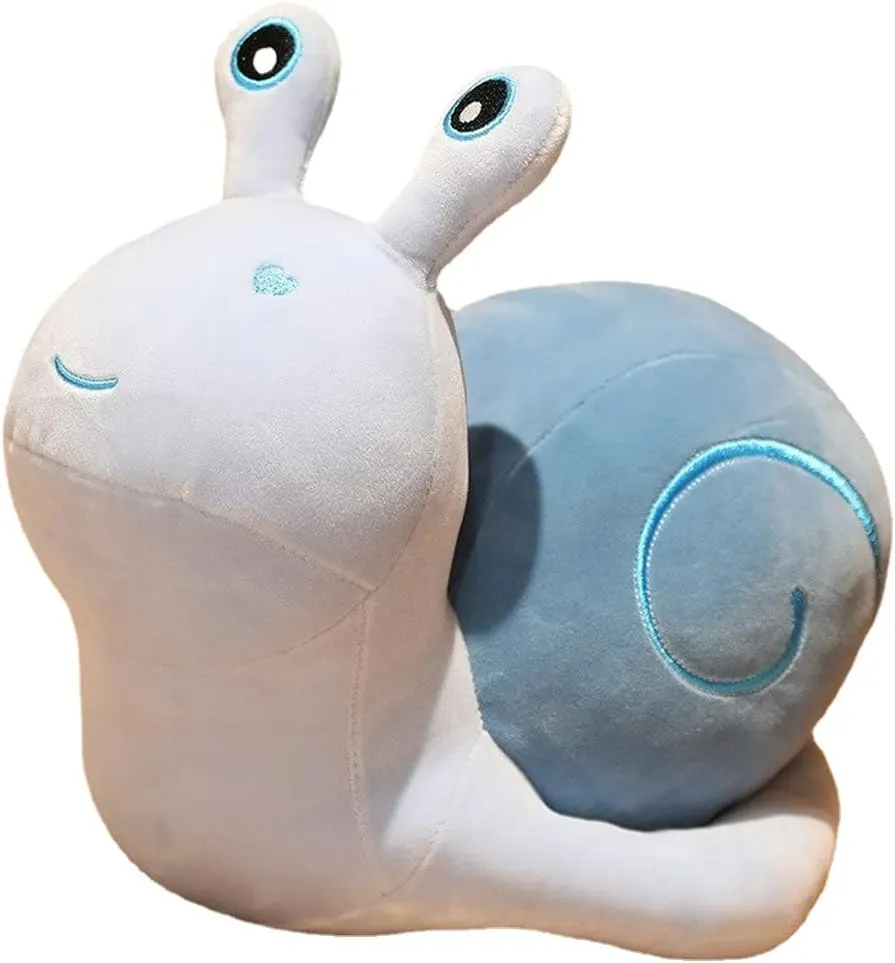 MUPI Snail Plush Pillow Toy Cute Stuffed Animal Snail Plush Kawaii Soft Decor Plushies Doll Gifts for Adults Kids Boys Girls Room Decor (Blue 11.8 Inch)