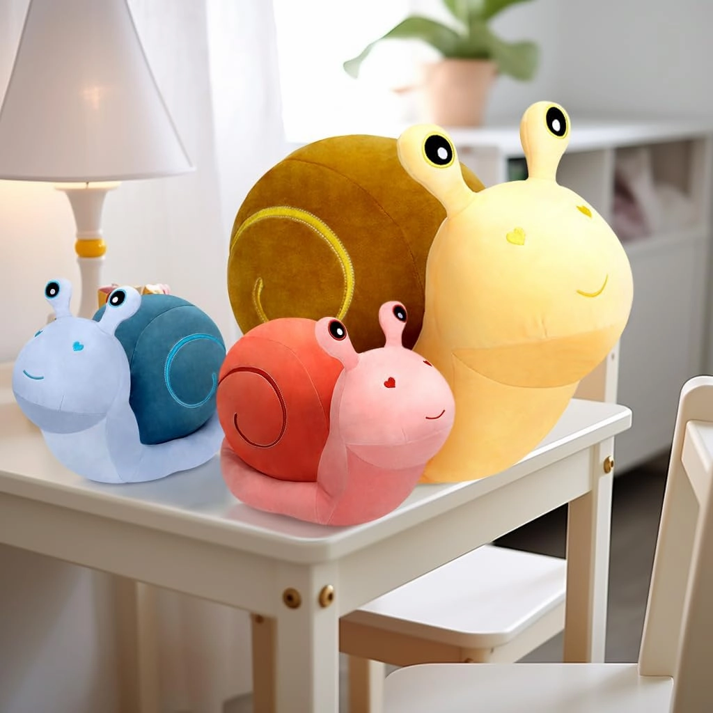 MUPI Snail Plush Pillow Toy Cute Stuffed Animal Snail Plush Kawaii Soft Decor Plushies Doll Gifts for Adults Kids Boys Girls Room Decor (Blue 23.6 Inch)