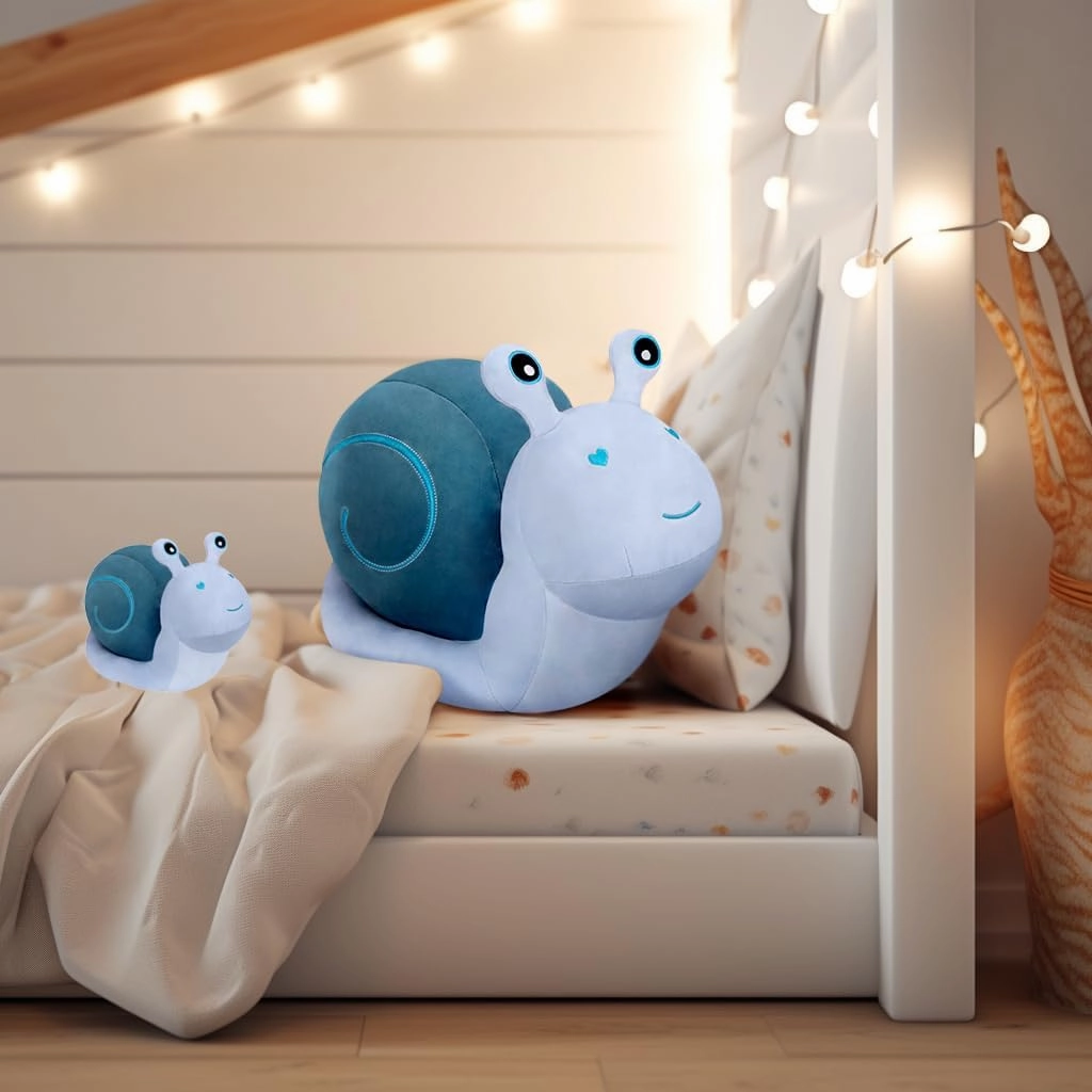 MUPI Snail Plush Pillow Toy Cute Stuffed Animal Snail Plush Kawaii Soft Decor Plushies Doll Gifts for Adults Kids Boys Girls Room Decor (Blue 23.6 Inch)