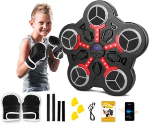 Music Boxing Machine for Kids, Wall Mounted Bluetooth Smart Boxing Machine with Workout Gloves, Two Installation Methods Music Boxing Machine with Scoring Function for Home