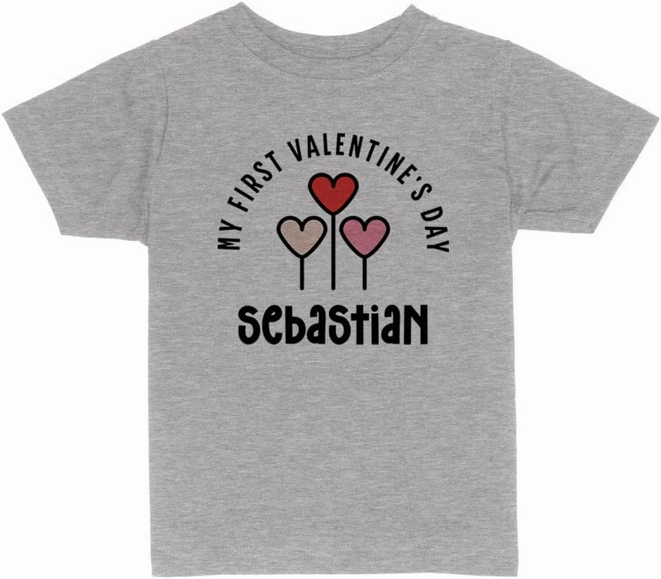 My First Valentine's Day Sebastian Toddler Kids T-Shirt