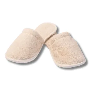 Natural Toweling Slippers - GOTS Certified 100% Organic Cotton, Ultra Soft, Machine Washable Indoor Slippers for Bath and Home XL Size UK(10-11) US (12-13)