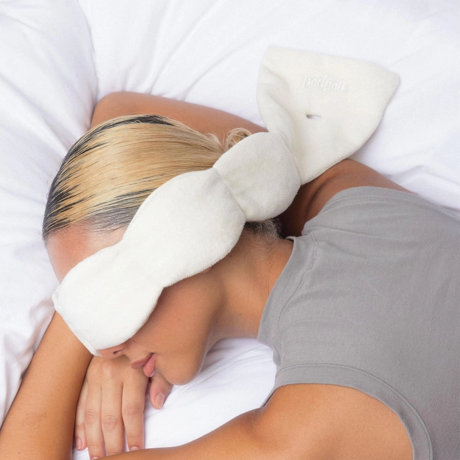 Nodpod Gentle Pressure Sleep Mask | Patented Light Blocking Design for Sleeping, Traveling & Relaxation - Bone