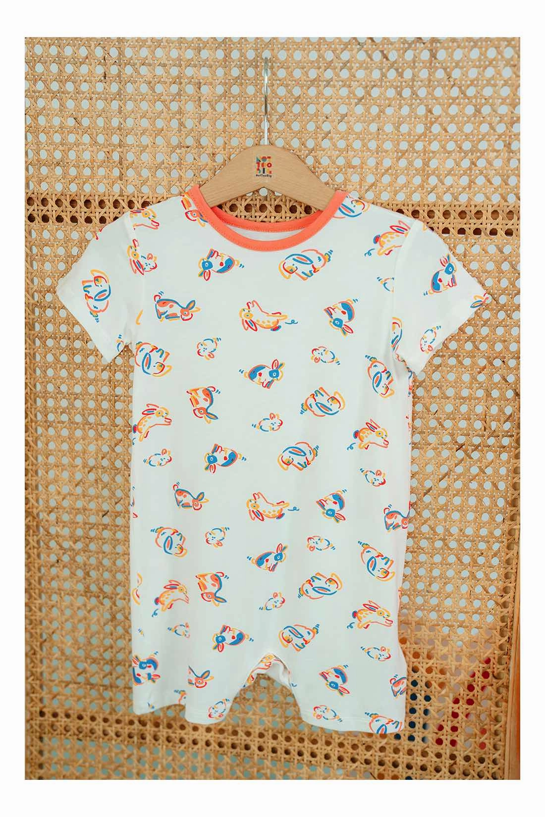 Not Too Big Bunny Bamboo Romper - 2 Pack
