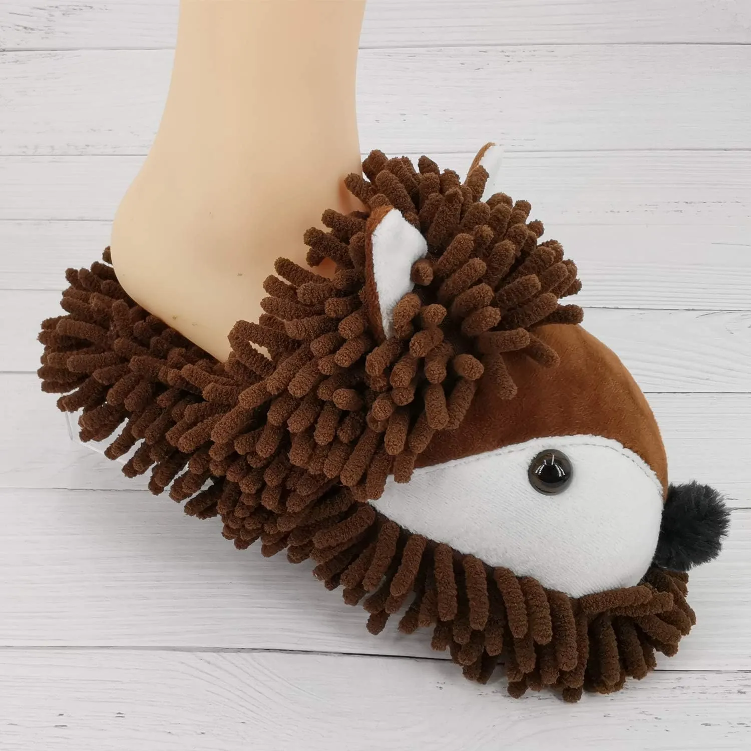 ofoot Womens & Childrens Cute Warm Fuzzy House Slippers Adult Furry Animal Shoes Non Slip Rubber Sole,Monkey Rabbit Koala Fox Owl Cat Lion Bunny Gorilla
