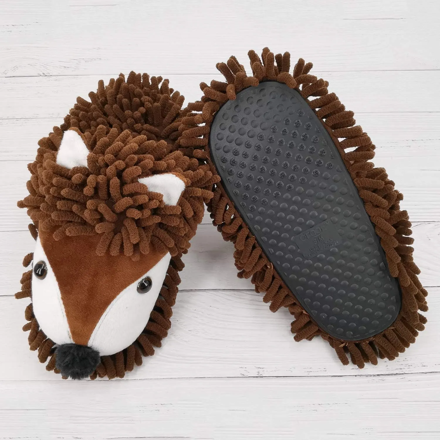 ofoot Womens & Childrens Cute Warm Fuzzy House Slippers Adult Furry Animal Shoes Non Slip Rubber Sole,Monkey Rabbit Koala Fox Owl Cat Lion Bunny Gorilla