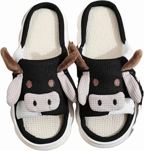 Outdoor Slippers for Women Fluffy House Slippers Open Toe Soft Thick Memory Foam Slippers Non-slip Comfy Fuzzy Indoor Shoes