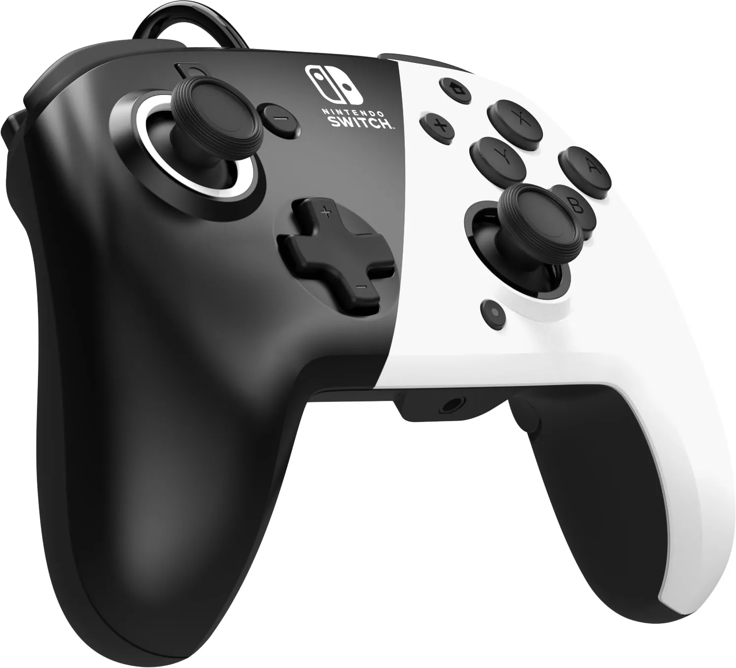 PDP REMATCH Enhanced Wired Power Nintendo Switch Pro Controller, Officially Licensed Switch Lite/OLED Compatible Gamepad, Customizable Programmable Buttons, Black and White