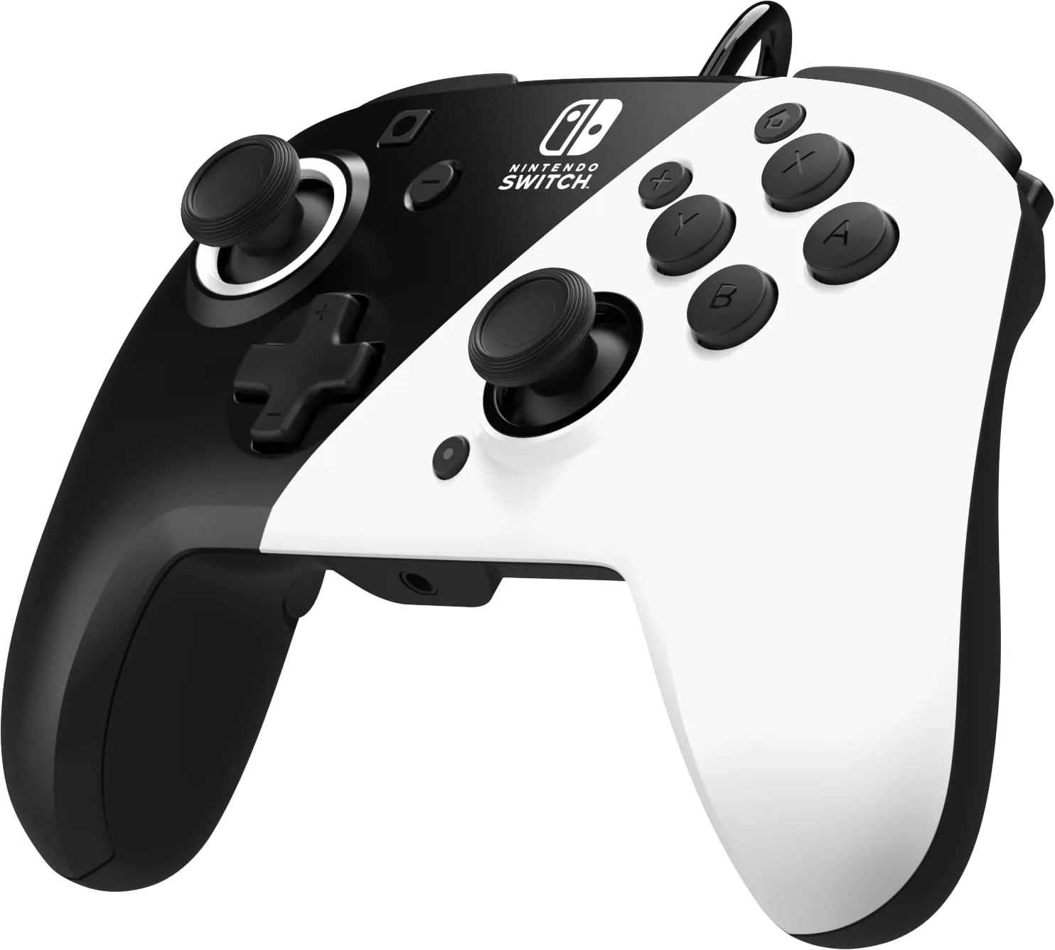 PDP REMATCH Enhanced Wired Power Nintendo Switch Pro Controller, Officially Licensed Switch Lite/OLED Compatible Gamepad, Customizable Programmable Buttons, Black and White
