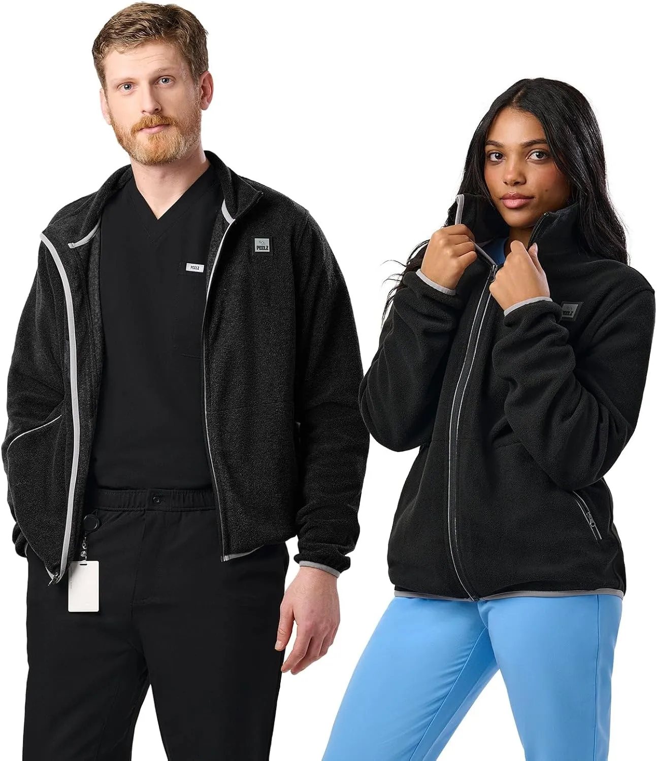 Peelz Jamie Polar Fleece Jacket for Men & Women - Full Zip Unisex Long Sleeve, Soft Fabric & 2 Pockets, Comfort Fit