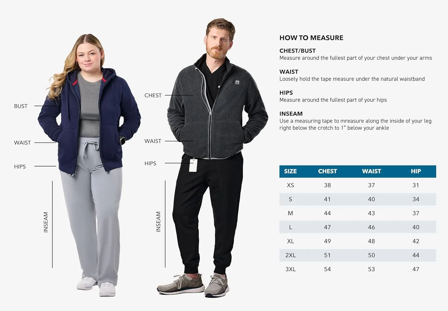 Peelz Jamie Polar Fleece Jacket for Men & Women - Full Zip Unisex Long Sleeve, Soft Fabric & 2 Pockets, Comfort Fit