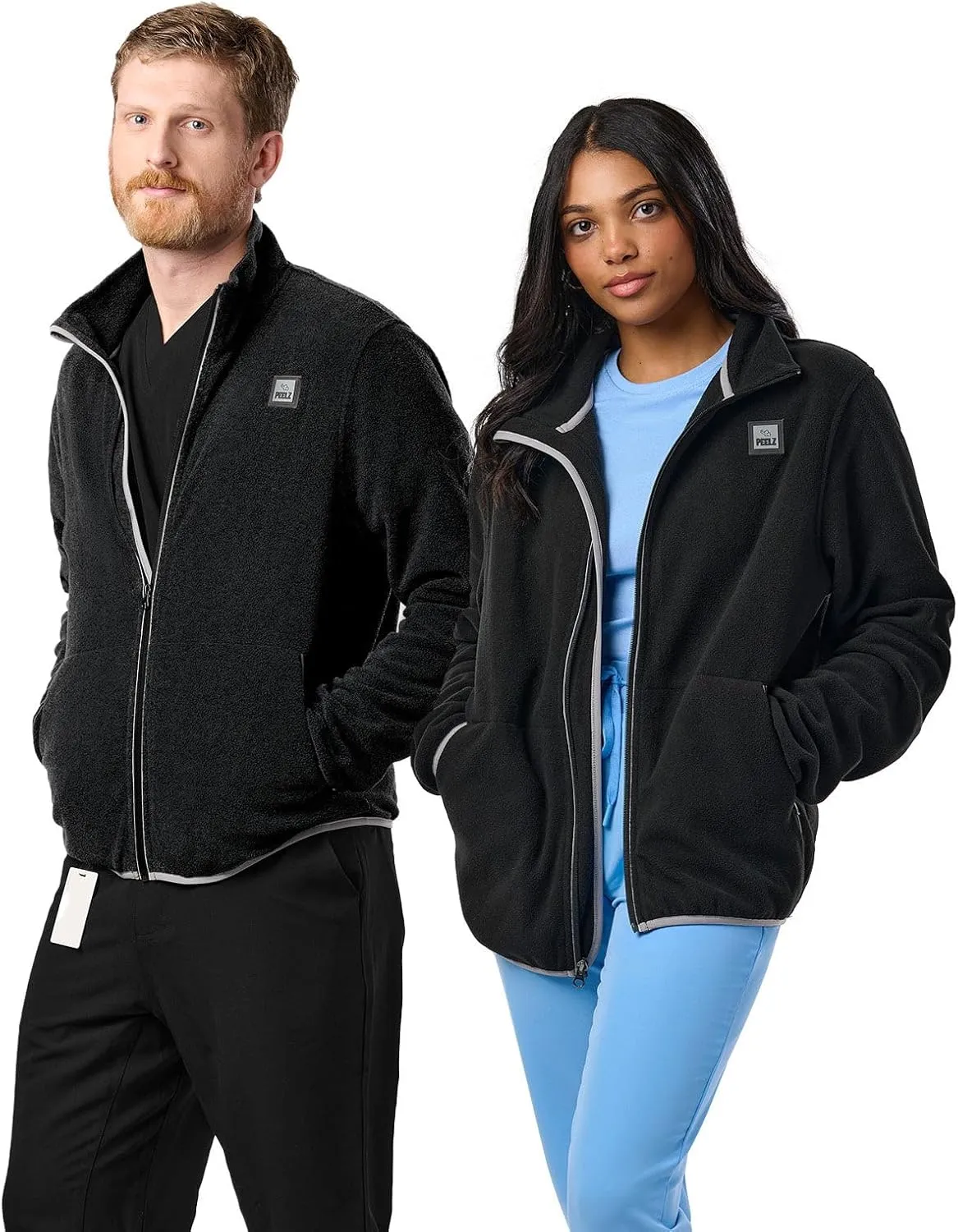 Peelz Jamie Polar Fleece Jacket for Men & Women - Full Zip Unisex Long Sleeve, Soft Fabric & 2 Pockets, Comfort Fit