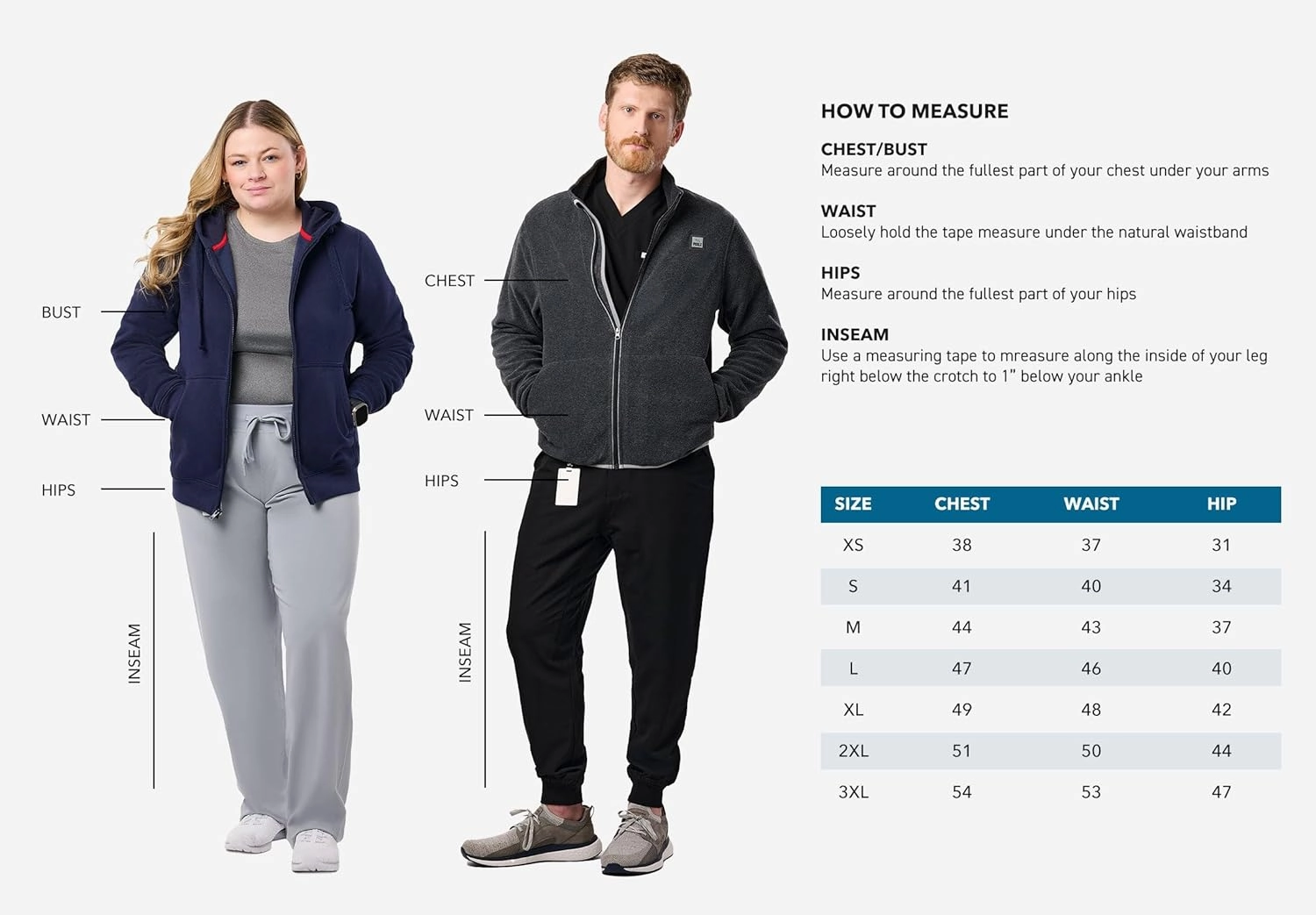 Peelz Jamie Polar Fleece Jacket for Men & Women - Full Zip Unisex Long Sleeve, Soft Fabric & 2 Pockets, Comfort Fit