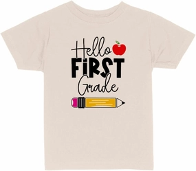 Pencil Hello First Grade Toddler Kids T-Shirt