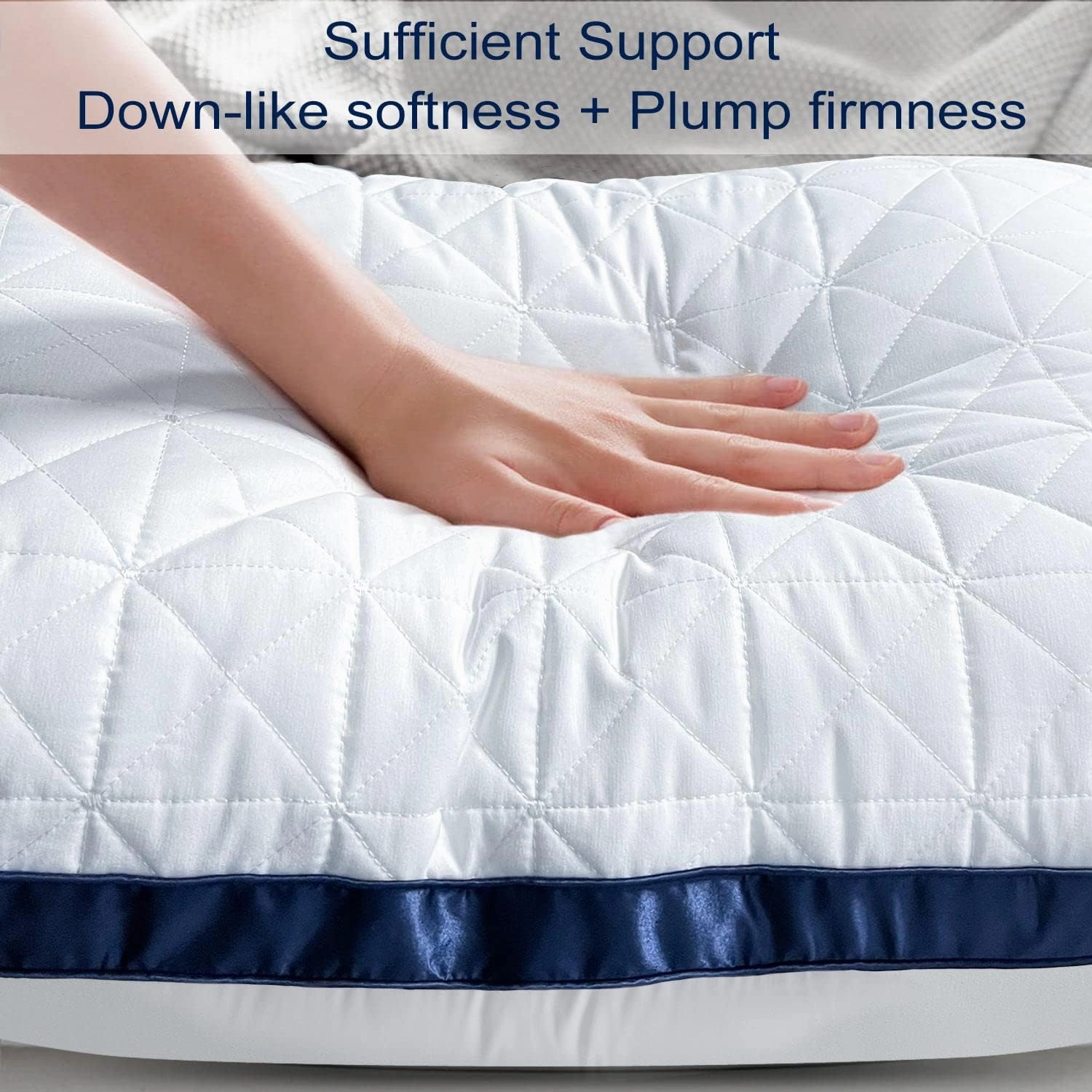 Pillows Queen Size Set of 2, Queen Pillows 2 Pack, Cooling Hotel Luxury Pillow for Bed Sleeping, Supportive Breathable Down Alternative Gusseted Pillow for Side Stomach or Back Sleepers
