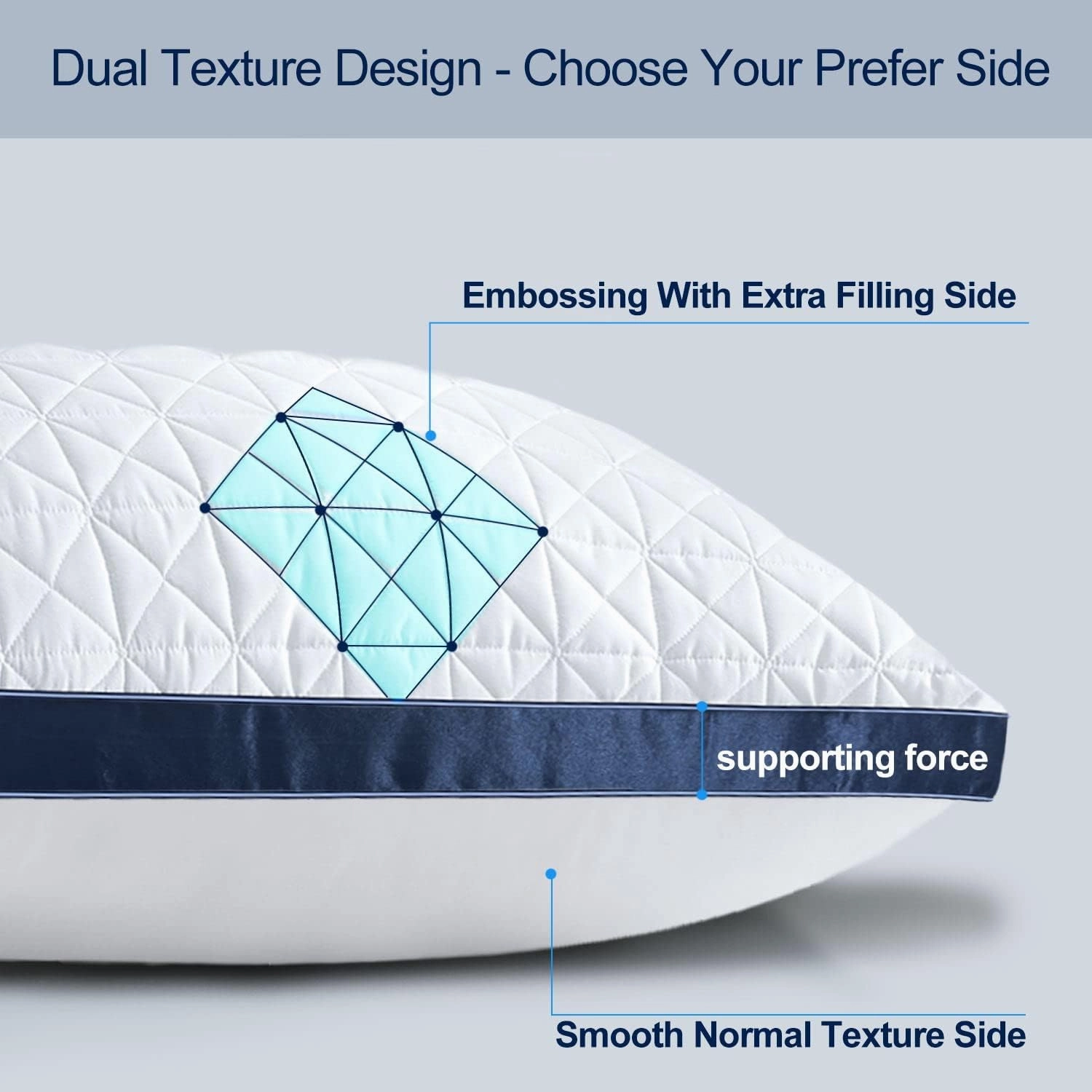 Pillows Queen Size Set of 2, Queen Pillows 2 Pack, Cooling Hotel Luxury Pillow for Bed Sleeping, Supportive Breathable Down Alternative Gusseted Pillow for Side Stomach or Back Sleepers