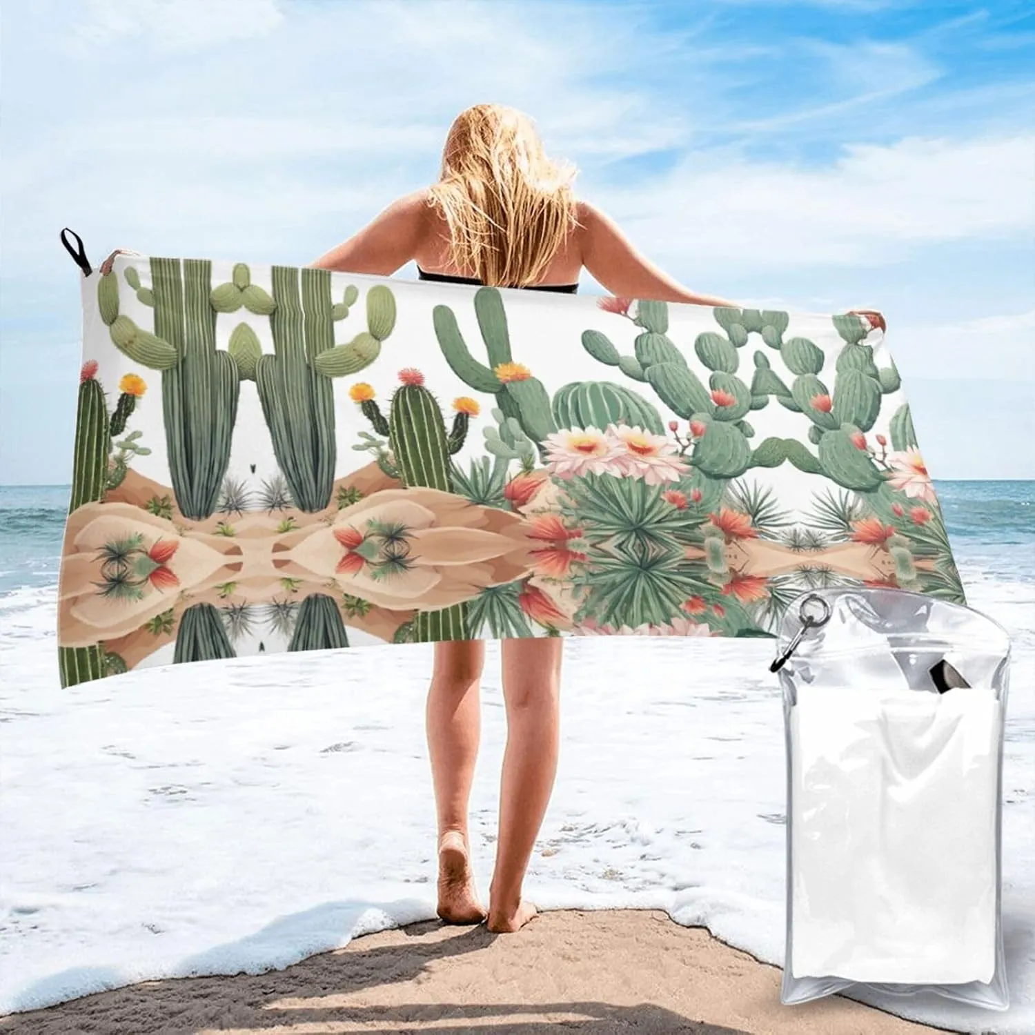 Plant Flower Premium Compact Microfiber Travel Towel-Featherlight & Quick Dry,Sand-Resistant Beach Towel for Swimming,Camping,Vacation Essentials with Carry Pouch