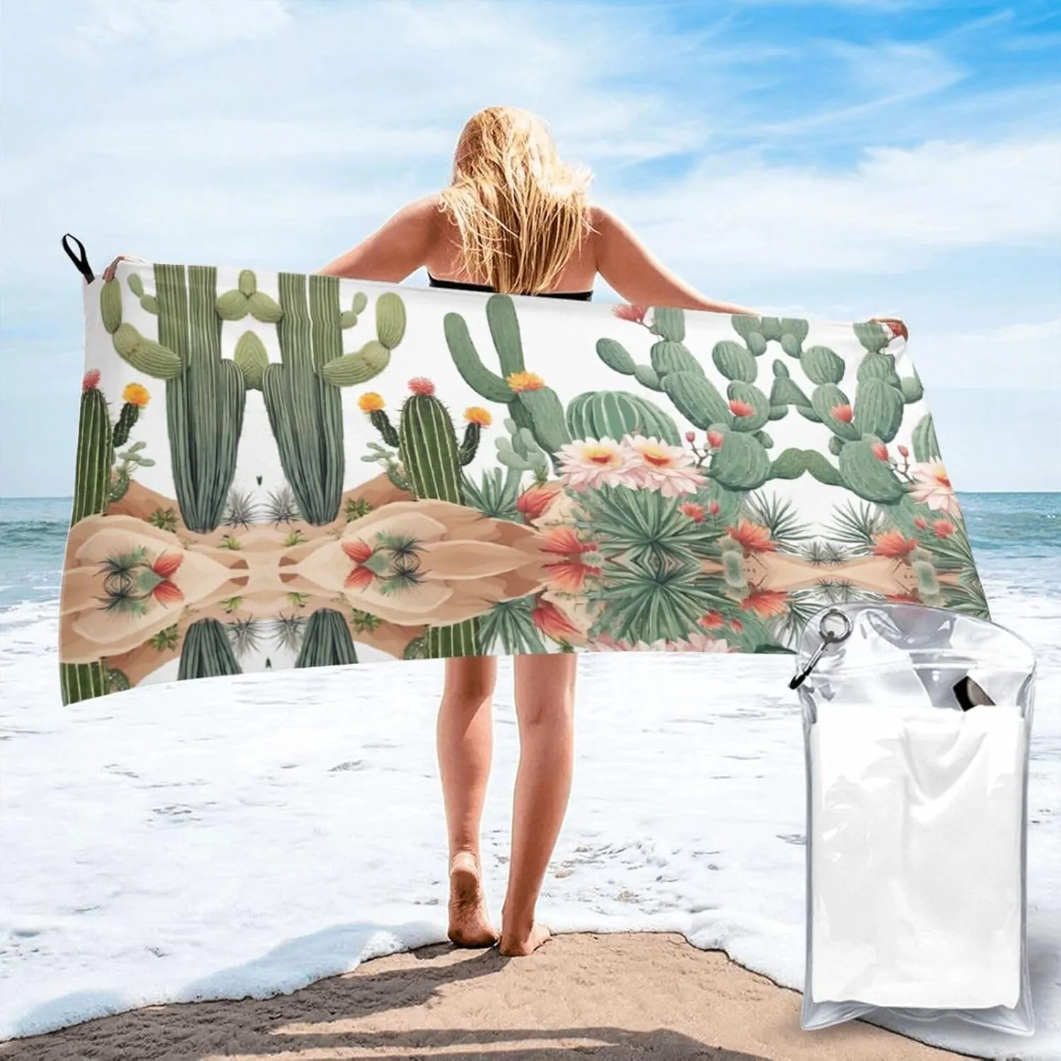 Plant Flower Premium Compact Microfiber Travel Towel-Featherlight & Quick Dry,Sand-Resistant Beach Towel for Swimming,Camping,Vacation Essentials with Carry Pouch
