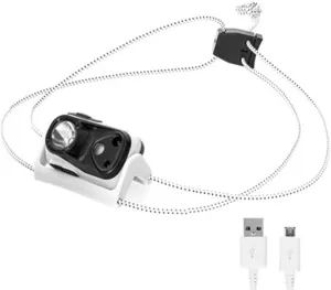 Portable Mini LED Sensor Headlamp,Multifunctional High Elasticity and Comfortable Nylon Headband USB Rechargeable COB Headlamp,Very Suitable for Child, Outdoor, Camping, Hiking, Fishin,White