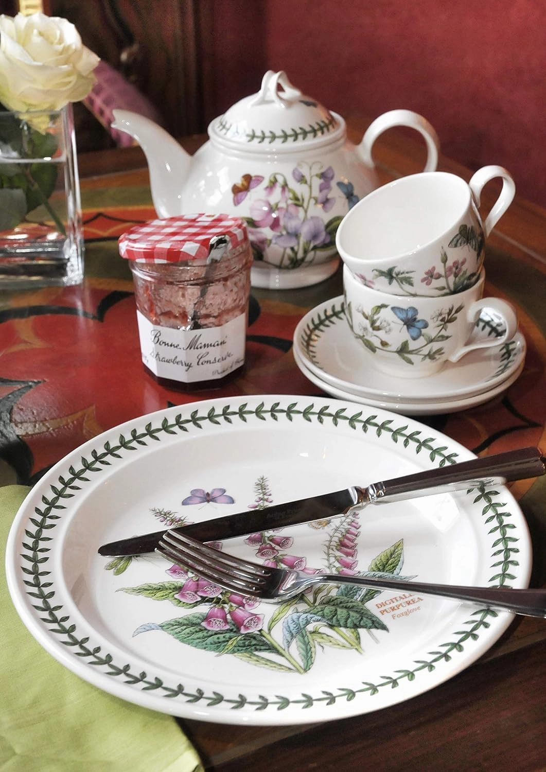 Portmeirion Botanic Garden 10.5" Dinner Plate - Set of 6 | Assorted Floral Motifs | Fine Earthenware | Chip Resistant Glaze | Dishwasher, Microwave, Freezer, Oven Safe | Made in England