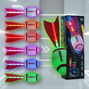 Premium Glow in The Dark Football with 12 LED Modes & 6 Color Changing–Rechargeable LED Light Up Foam Ball for Kids 8-15, Outdoor Sports Toys, Birthday Gifts for Boys Girls, Summer Camping Night Games