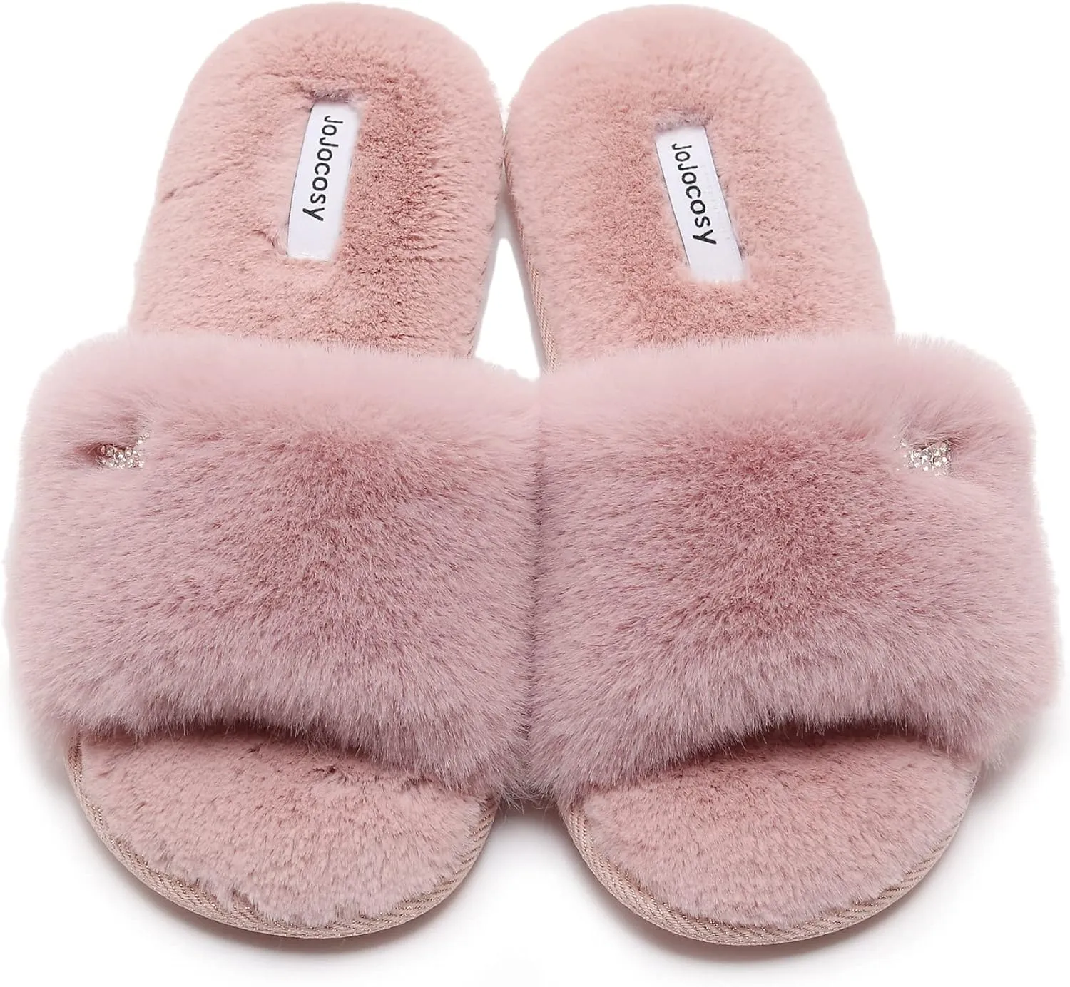 Rabbit Model Lady’s Comfortable Fuzzy Memory Foam Scuff Women’s Fashion Plush Peep-Toe Relaxing Indoor Slippers