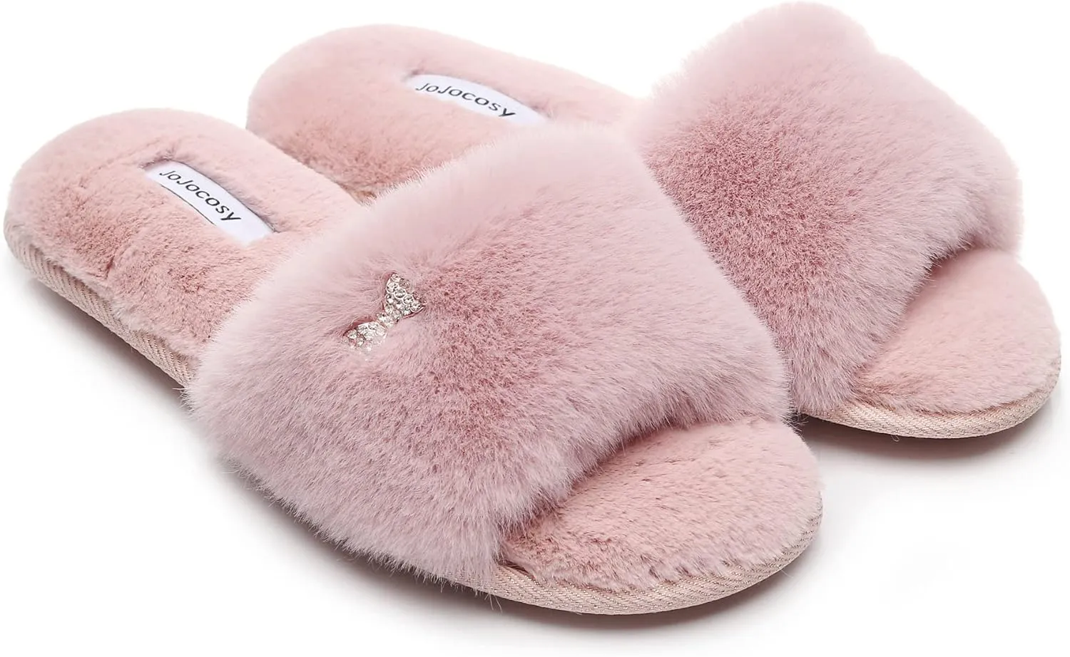 Rabbit Model Lady’s Comfortable Fuzzy Memory Foam Scuff Women’s Fashion Plush Peep-Toe Relaxing Indoor Slippers