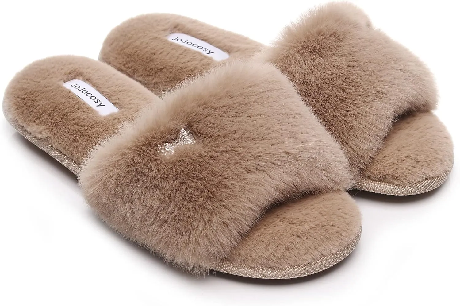 Rabbit Model Lady’s Comfortable Fuzzy Memory Foam Scuff Women’s Fashion Plush Peep-Toe Relaxing Indoor Slippers
