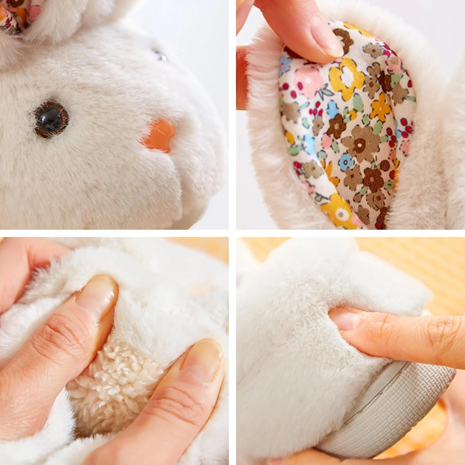 Rabbit Warm Slippers, Cute Plush Soft Bunny Slippers Fuzzy Winter House Slippers Shoes for Toddler