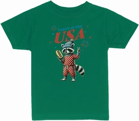 Raccoon Party in The USA Toddler Kids T-Shirt