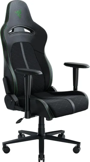 Razer Enki X Essential Gaming Chair: All-Day Comfort - Built-in Lumbar Arch - Optimized Cushion Density - Dual-Textured, Eco-Friendly Synthetic Leather - Adjustable 152-degree Recline - Black