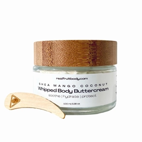 Real Fruit Body® Shea Mango Coconut Whipped Body Buttercream - 100% Pure & Natural, Cold-Pressed, Leaping Bunny Certified Cruelty-Free, Organic, and Vegan - 3.38 Ounce | 100 ml