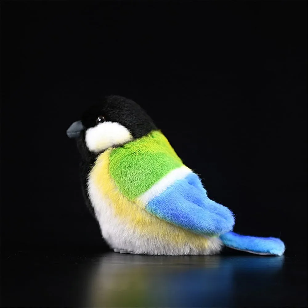 Realistic Great Tit Bird Plush Toy - Handcrafted Parus Major Stuffed Animal with Lifelike Details