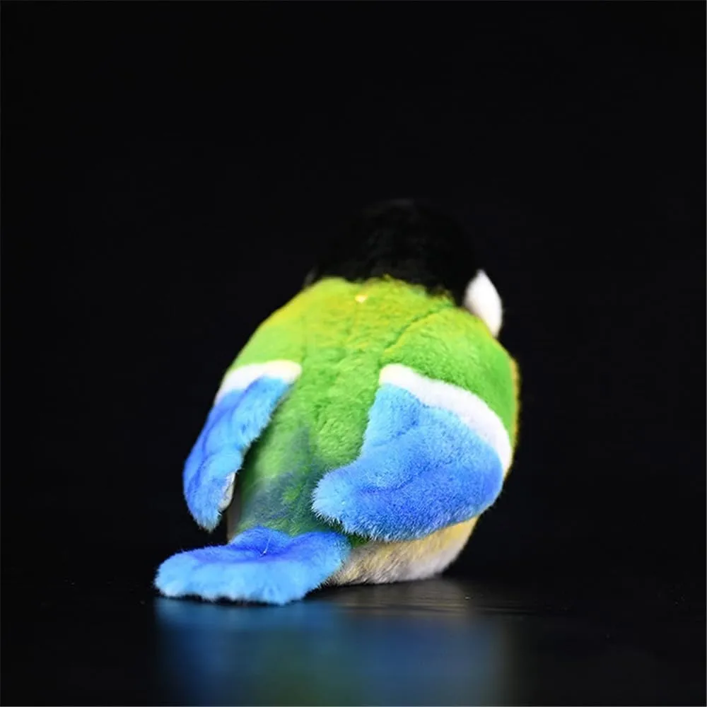Realistic Great Tit Bird Plush Toy - Handcrafted Parus Major Stuffed Animal with Lifelike Details