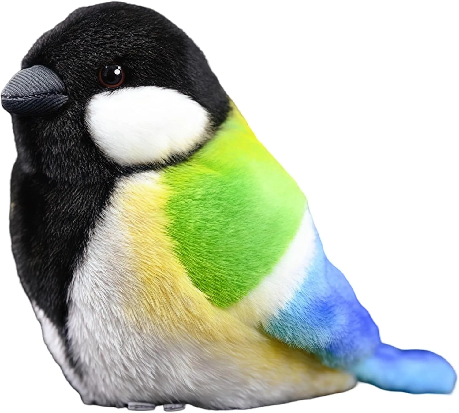 Realistic Great Tit Bird Plush Toy - Handcrafted Parus Major Stuffed Animal with Lifelike Details