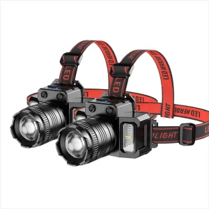 Rechargeable Headlamp 2Pack, 150000 Lumens Super Bright LED Head Lamp with 5 Modes,Adjustable Head Lights for Forehead, Long Runtime Waterproof HeadLamps.